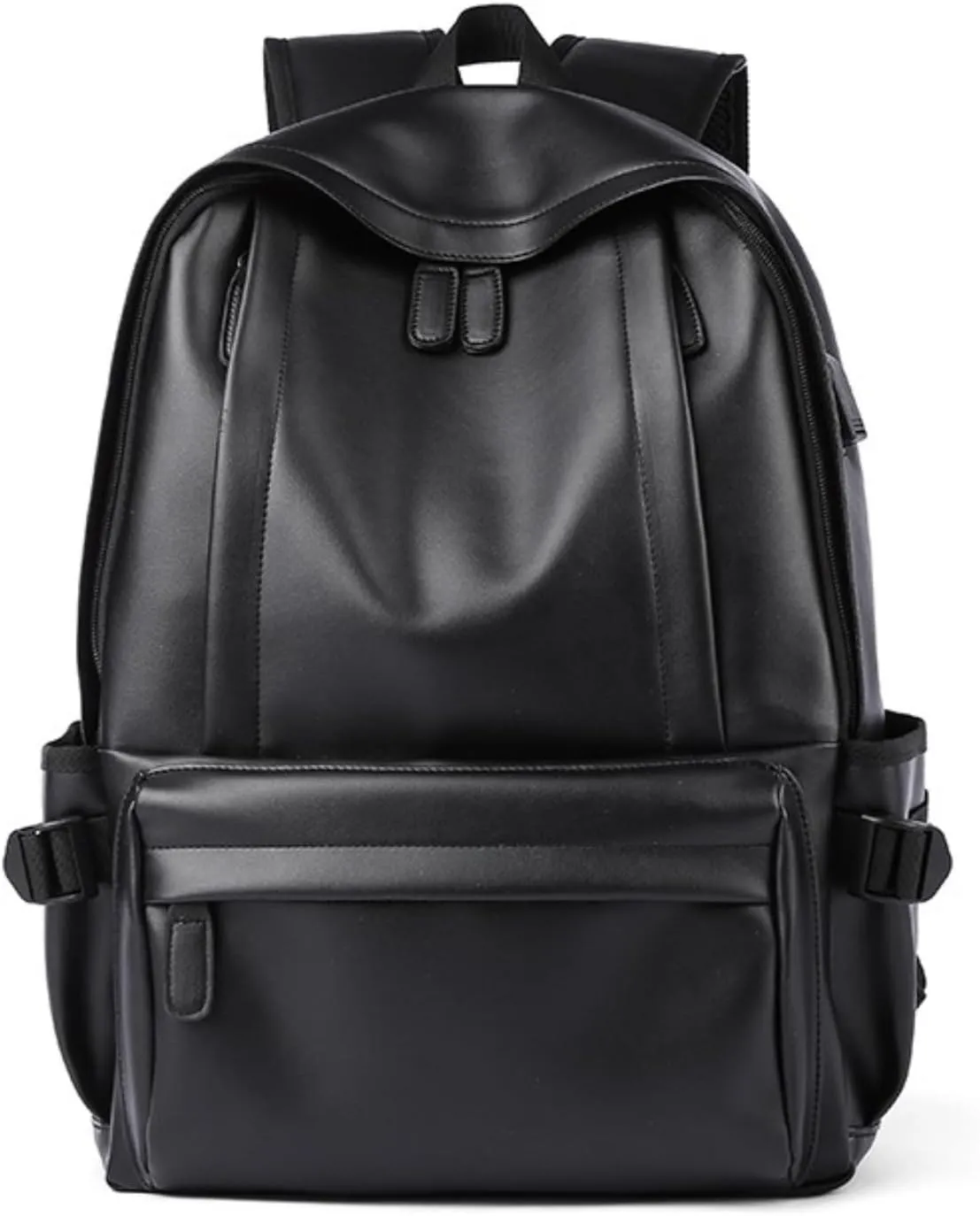 ROSTNK Leather Backpack for Men Black Laptop Computer Backpack Large Capacity Business Ladies Retro Leisure Travel Backpack (Backpack1)