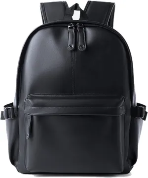 ROSTNK Leather Backpack for Men Black Laptop Computer Backpack Large Capacity Business Ladies Retro Leisure Travel Backpack (Backpack3)