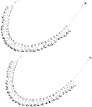 SAFIGLE 2pcs Vintage Beaded Tassel Anklet Bracelet for Women Beach Ankle Jewelry with Playful Bells and for Layering and Styles