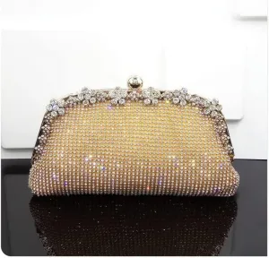 Shinny Luxury Clutch Bag Glitter Wedding Evening Bags with Rhinestone Shoulder Bags Small Handbags Hobos Fashion Party Pouch (Color : Yellow)