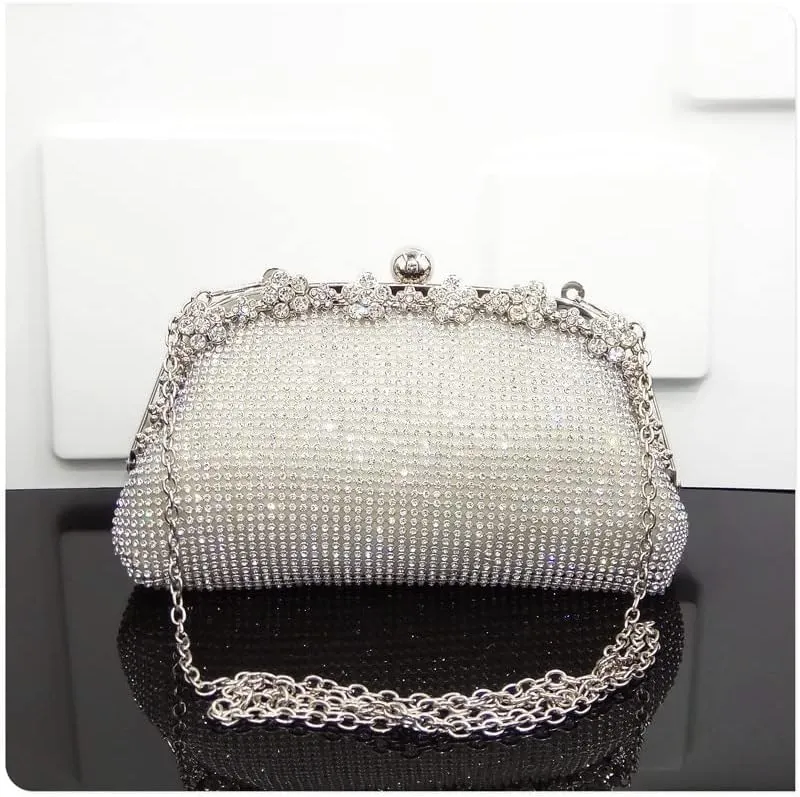Shinny Luxury Clutch Bag Glitter Wedding Evening Bags with Rhinestone Shoulder Bags Small Handbags Hobos Fashion Party Pouch (Color : Yellow)