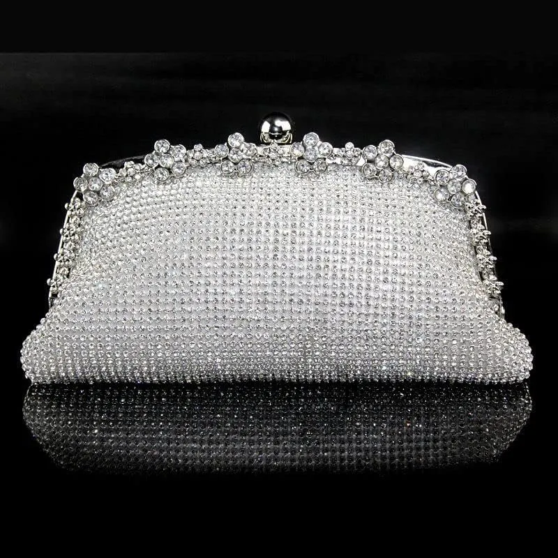 Shinny Luxury Clutch Bag Glitter Wedding Evening Bags with Rhinestone Shoulder Bags Small Handbags Hobos Fashion Party Pouch (Color : Yellow)