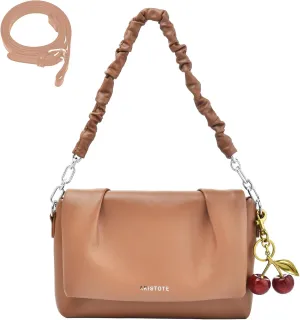 Shoulder Bags Purses for Women, Hobo Tote Bag Crossbody Wallet with 2 Removable Strap 1 Cherry