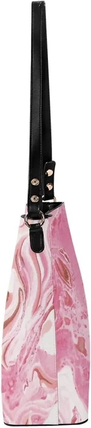 Shoulder Bucket Handbags PU Leather Crossbody Purse Tote Bag Women's Large Work Satchel Handle Bags with Pockets