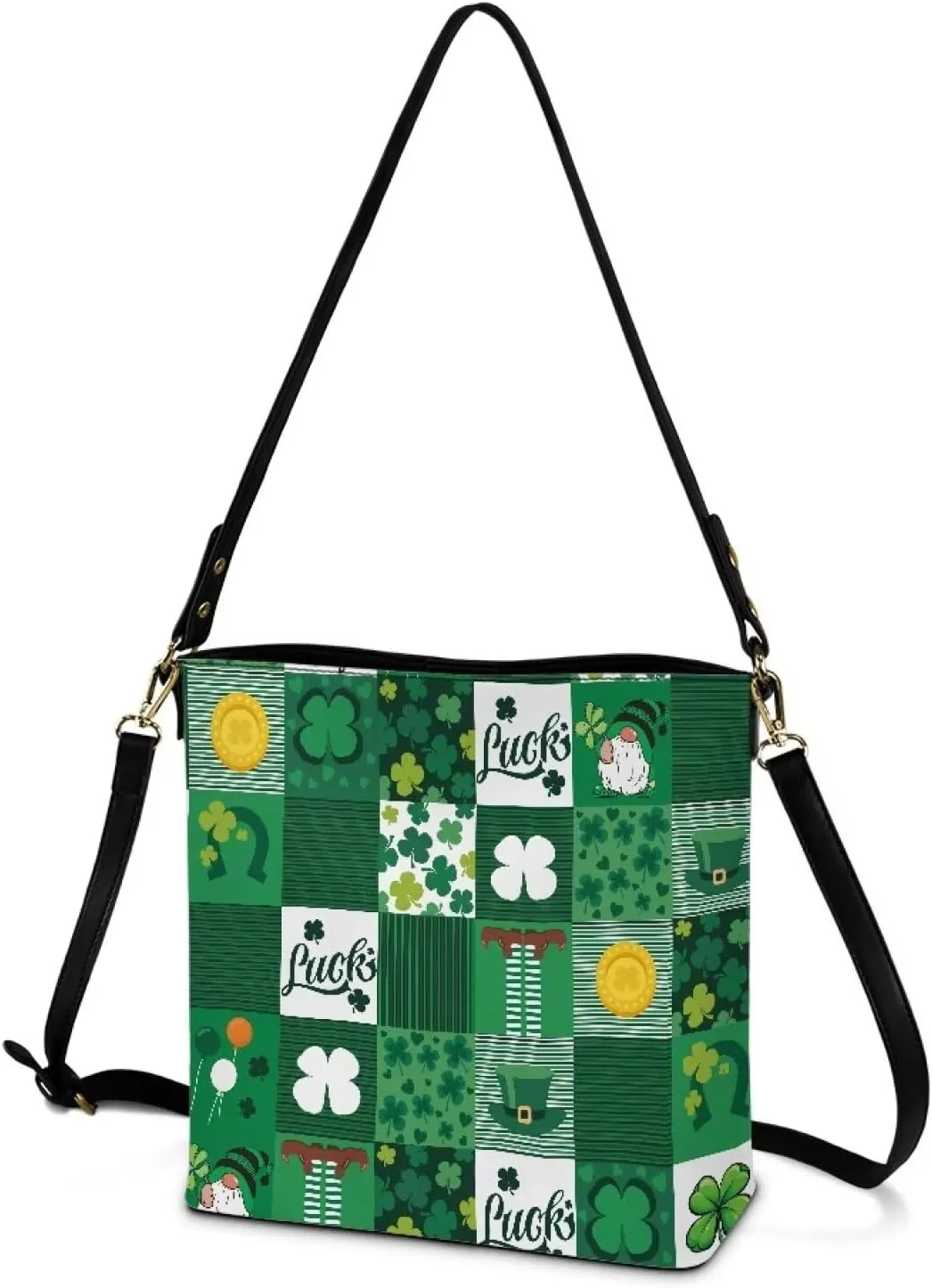 Shoulder Bucket Handbags PU Leather Crossbody Purse Tote Bag Women's Large Work Satchel Handle Bags with Pockets