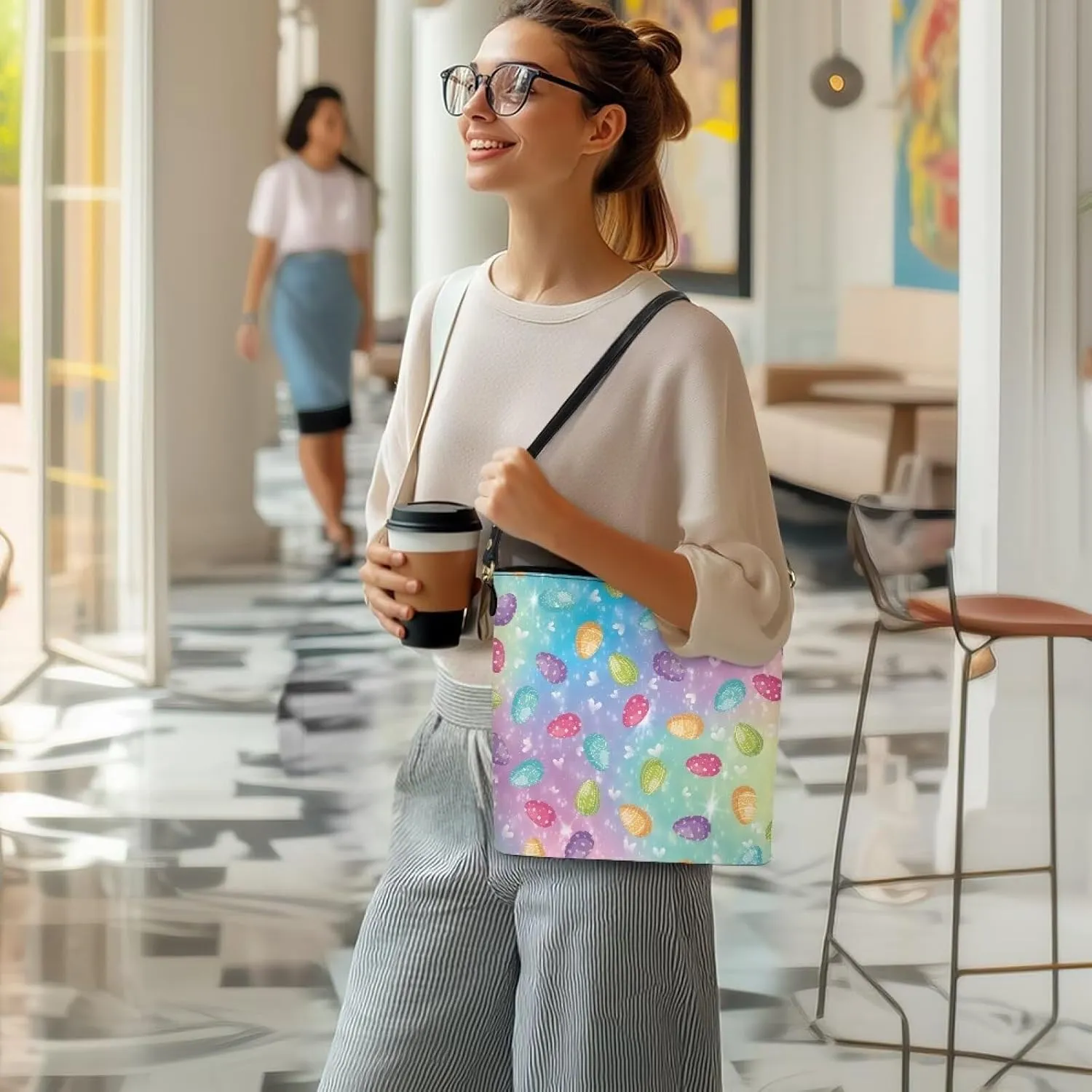 Shoulder Bucket Handbags PU Leather Crossbody Purse Tote Bag Women's Large Work Satchel Handle Bags with Pockets