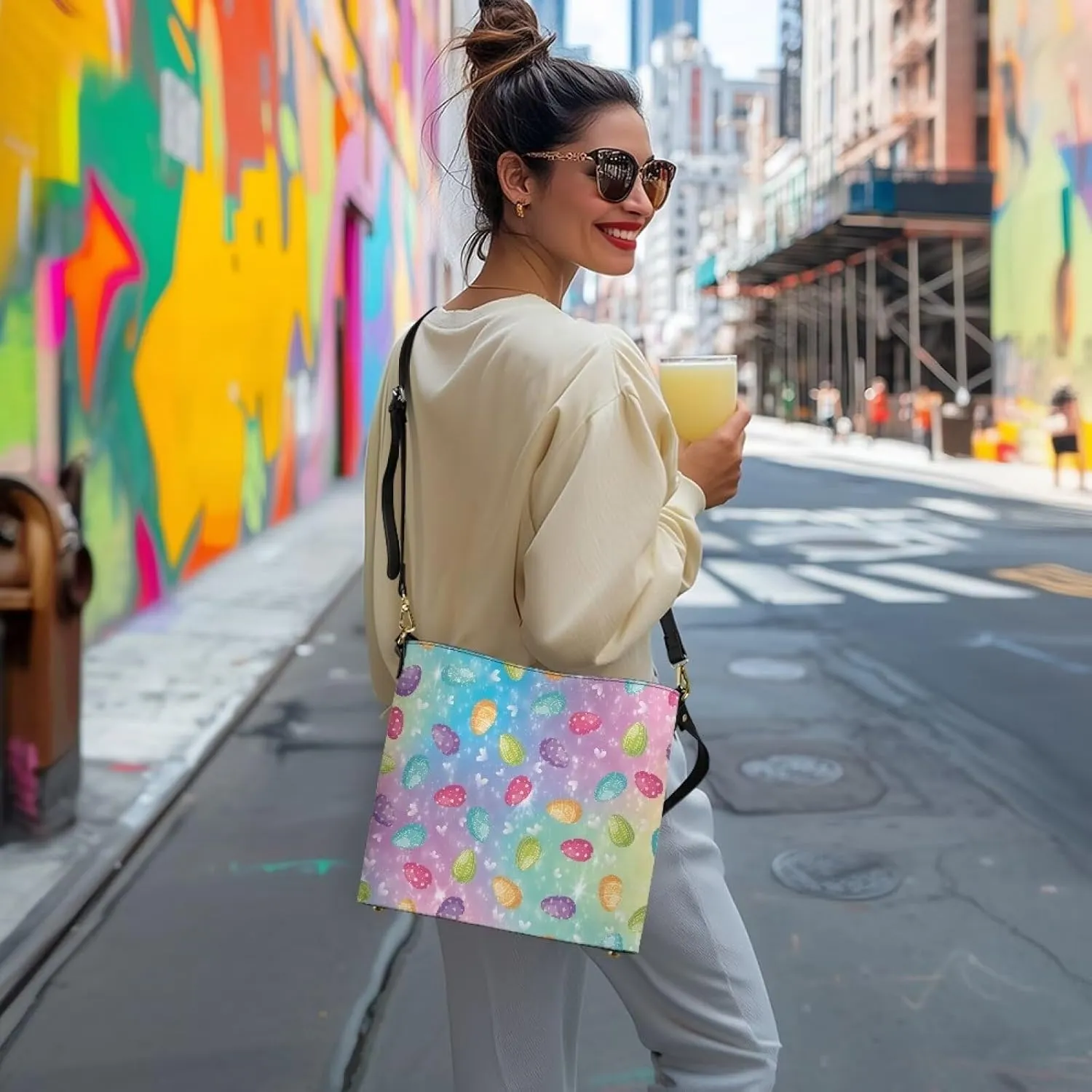 Shoulder Bucket Handbags PU Leather Crossbody Purse Tote Bag Women's Large Work Satchel Handle Bags with Pockets