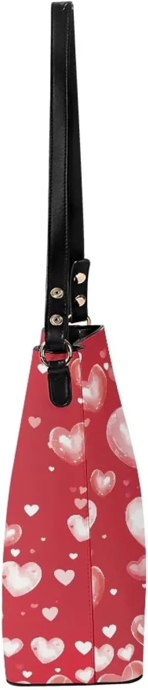 Shoulder Bucket Handbags PU Leather Crossbody Purse Tote Bag Women's Large Work Satchel Handle Bags with Pockets