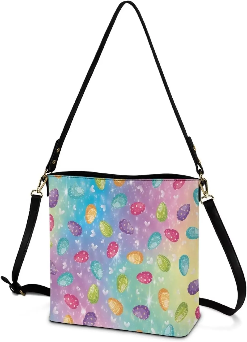Shoulder Bucket Handbags PU Leather Crossbody Purse Tote Bag Women's Large Work Satchel Handle Bags with Pockets