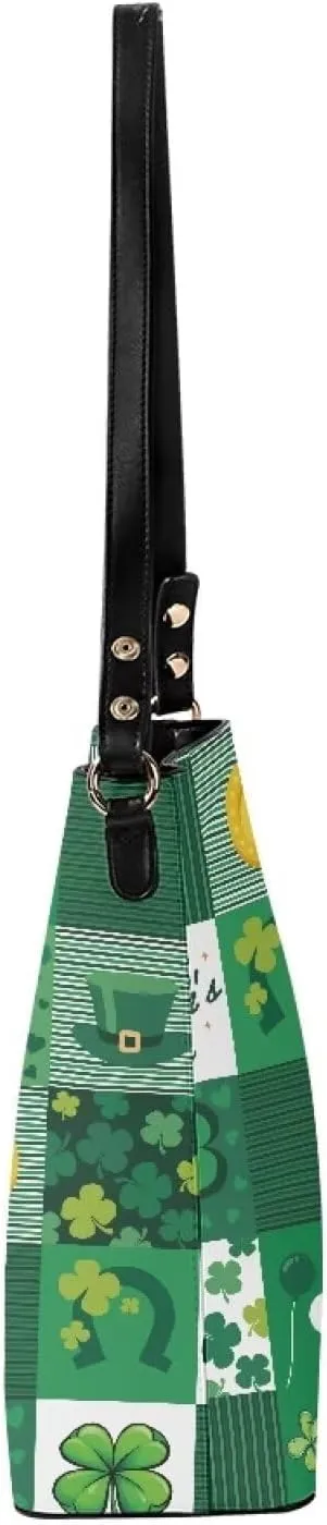Shoulder Bucket Handbags PU Leather Crossbody Purse Tote Bag Women's Large Work Satchel Handle Bags with Pockets
