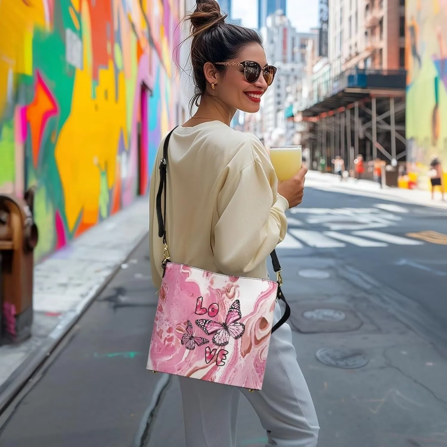 Shoulder Bucket Handbags PU Leather Crossbody Purse Tote Bag Women's Large Work Satchel Handle Bags with Pockets