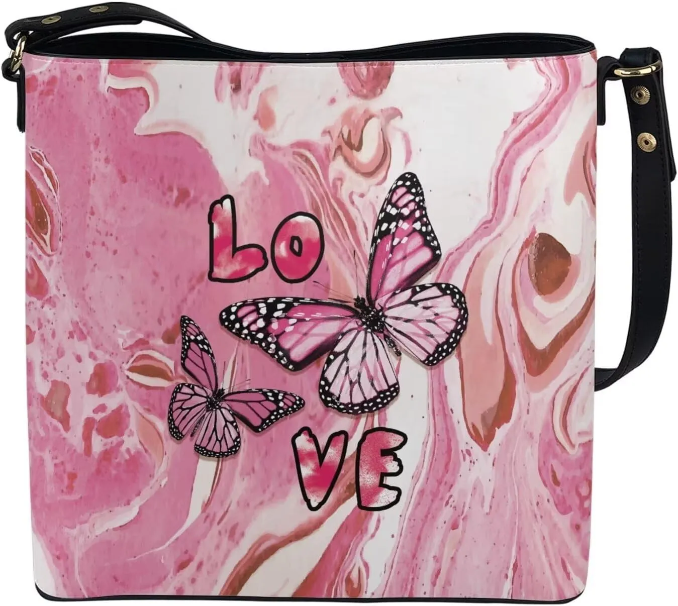 Shoulder Bucket Handbags PU Leather Crossbody Purse Tote Bag Women's Large Work Satchel Handle Bags with Pockets