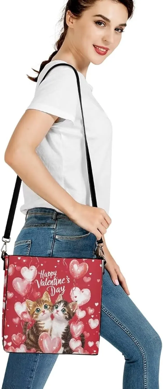Shoulder Bucket Handbags PU Leather Crossbody Purse Tote Bag Women's Large Work Satchel Handle Bags with Pockets