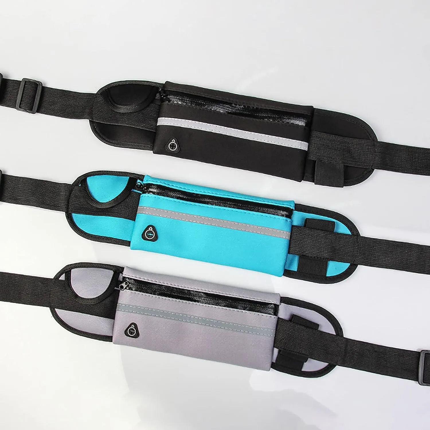 Slim Running Belt, Waterproof Fanny Pack with Water Bottle Holder,Phone Holder for Running,Reflective Waist Bag,Runners Belt Pouch,Money Belt,Waist Pack Bag for Workout Travel Running Camping