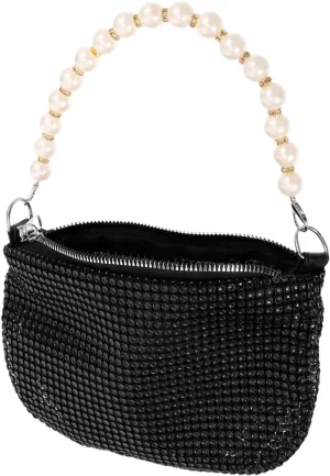 Small Crossbody Bag Pearl Clutch Purse Women's Shoulder Bag Underarm for Wedding Fashion Armpit