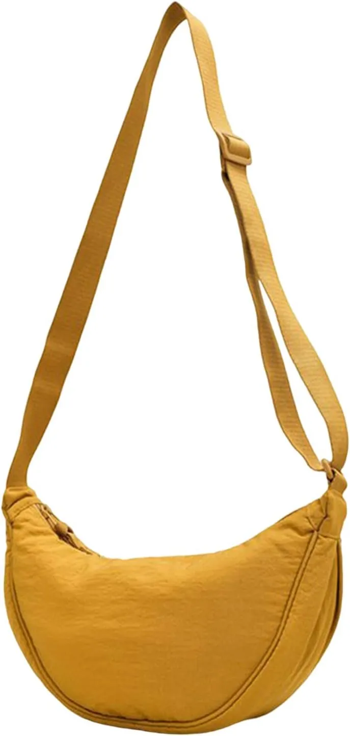 Soft Leather Purses for Women Crossbody Purses and Handbags Lightweight Pocketbook Retro Clutch Underarm Purse(Yellow)