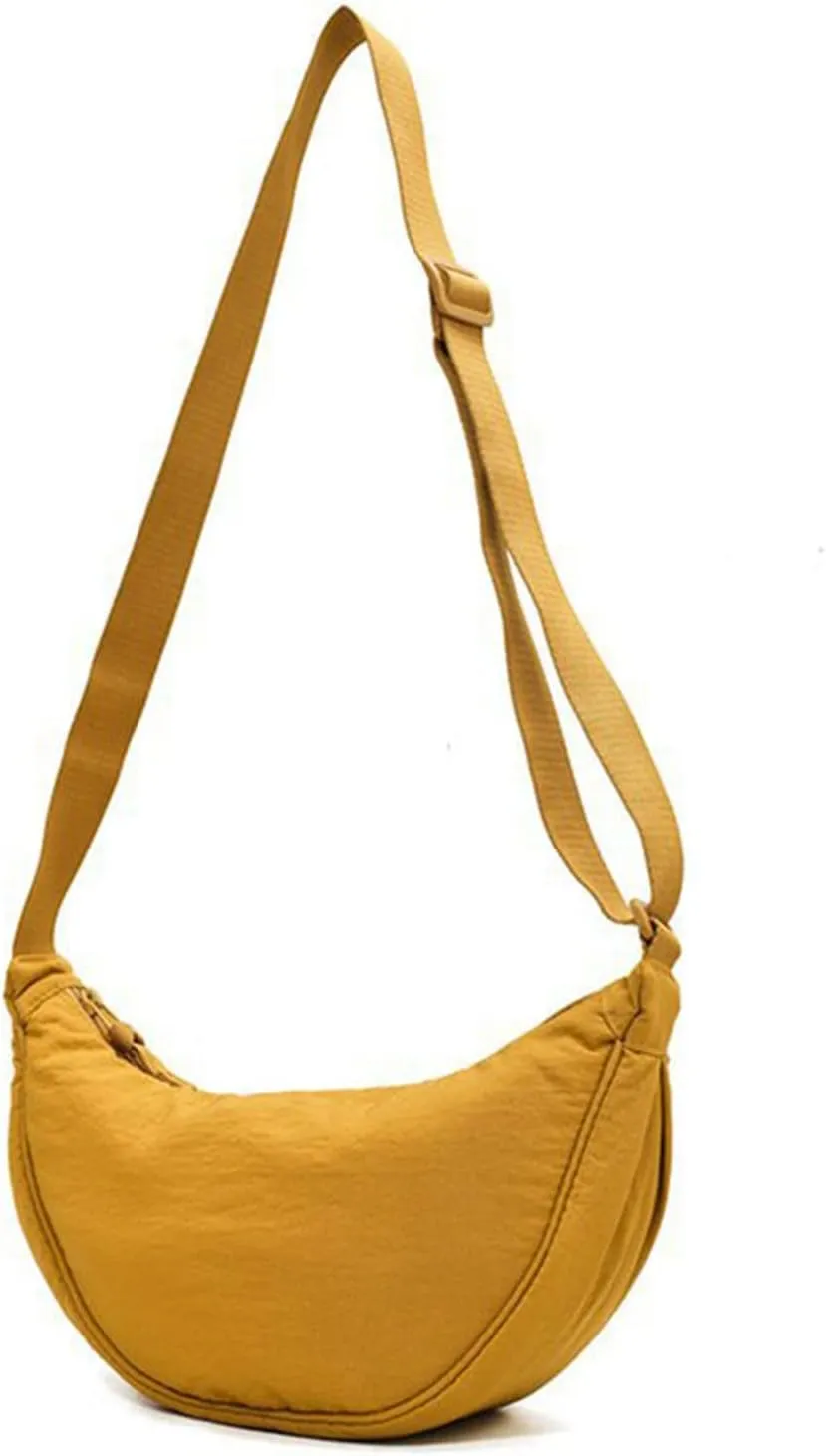 Soft Leather Purses for Women Crossbody Purses and Handbags Lightweight Pocketbook Retro Clutch Underarm Purse(Yellow)