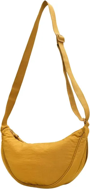 Soft Leather Purses for Women Crossbody Purses and Handbags Lightweight Pocketbook Retro Clutch Underarm Purse(Yellow)