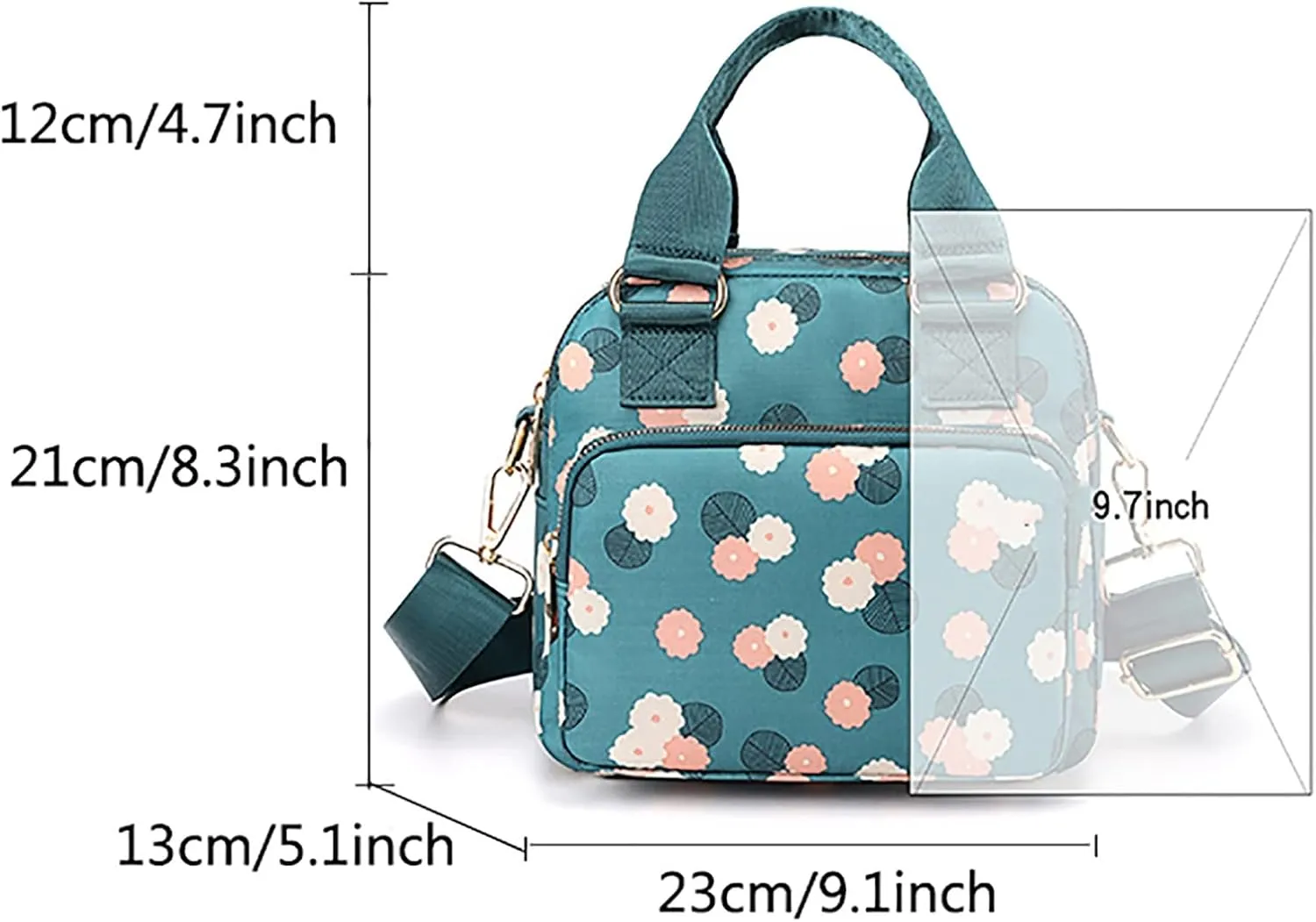 Soft Leather Purses for Women Retro Studded Crossbody Bags Small Shoulder Purses Nylon Quilted Shoulder Purse(B)