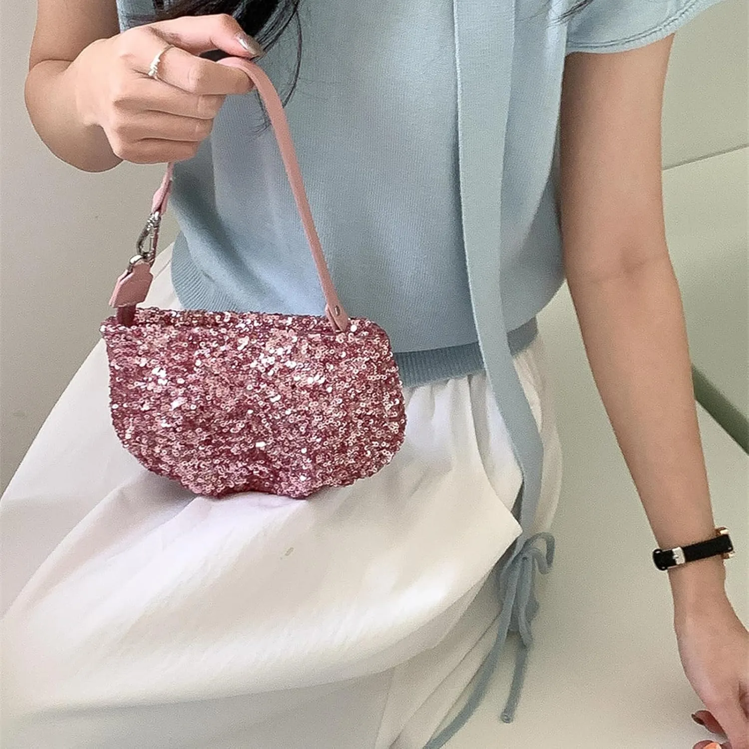 Sparkling Clutches Purse Glitters Evening Bag Sequins Wedding Handbag for Women Girls Chain Crossbody Shoulder Bags