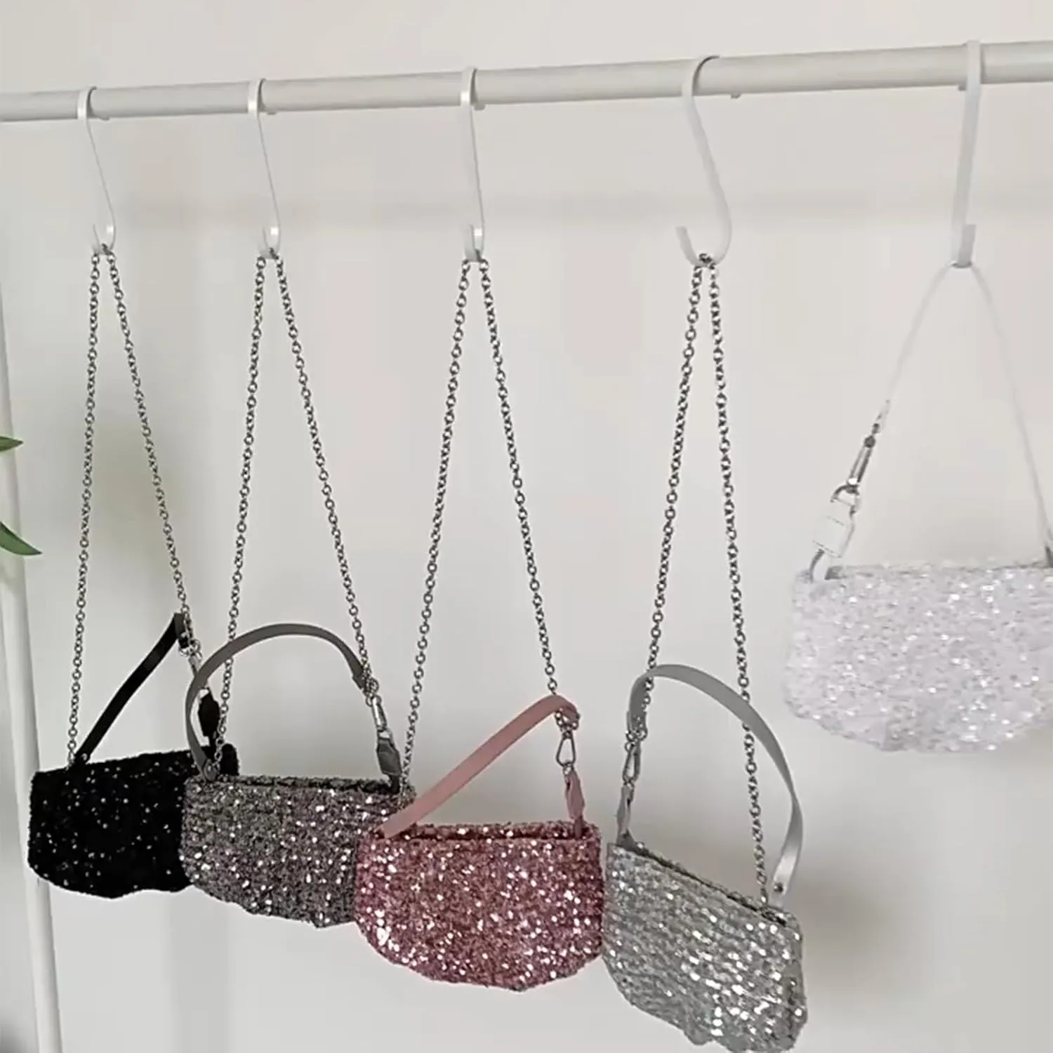 Sparkling Clutches Purse Glitters Evening Bag Sequins Wedding Handbag for Women Girls Chain Crossbody Shoulder Bags