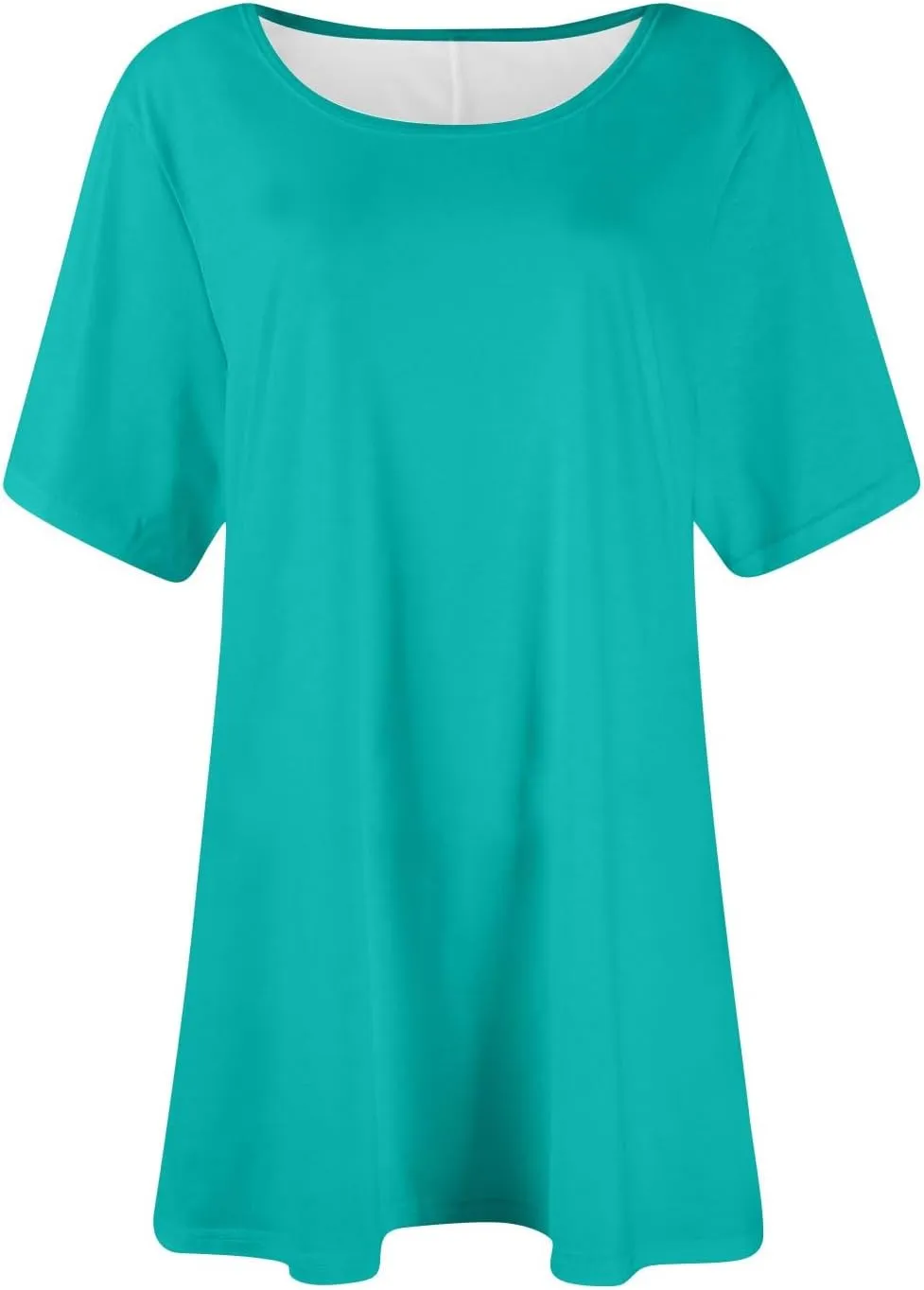 Spring Tops for Women Plus Size Summer Blouse Short Sleeve Crew Neck Loose Fit Tunic Tops Dressy Casual Tee Shirts