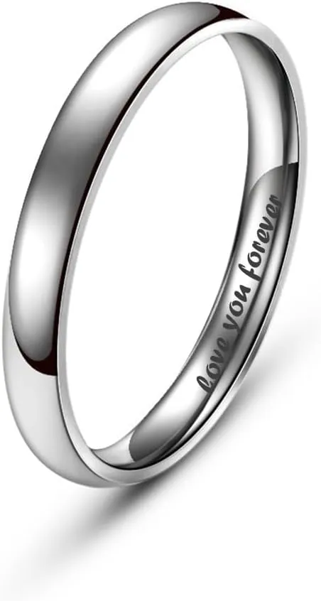 Stacking Rings Jewelry Trendy Eternity Band Rings for Women Silver Cubic Zirconia Rings Wedding Band Stack Set Custom Engraved Stackable Engagement Promise Ring Anniversary Band