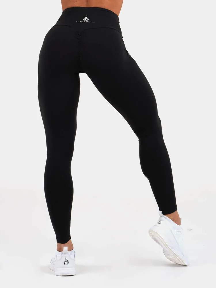 STAPLES SCRUNCH BUM LEGGINGS BLACK