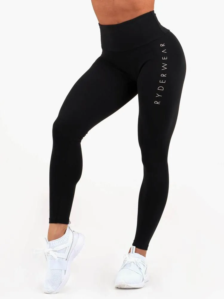 STAPLES SCRUNCH BUM LEGGINGS BLACK