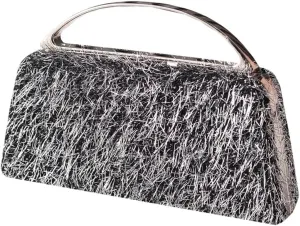 Stylish Evening Shoulder Bag with Removable Chain Sophisticated Metallic Tassels Small Clutches Purse for Parties Event