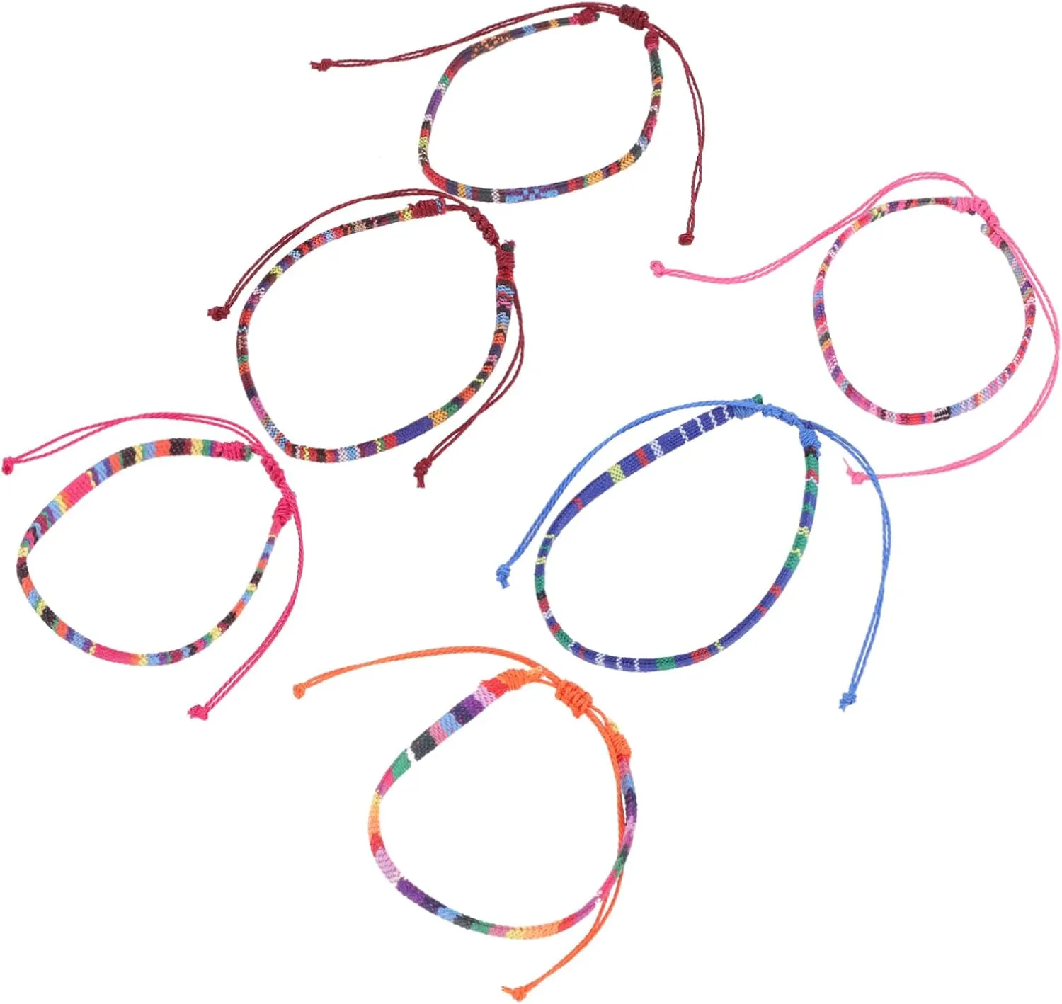 Summer Anklets Women 6 Pack Braided Anklet Set Beach Fashionable Friendship Adjustable Woven Bracelet