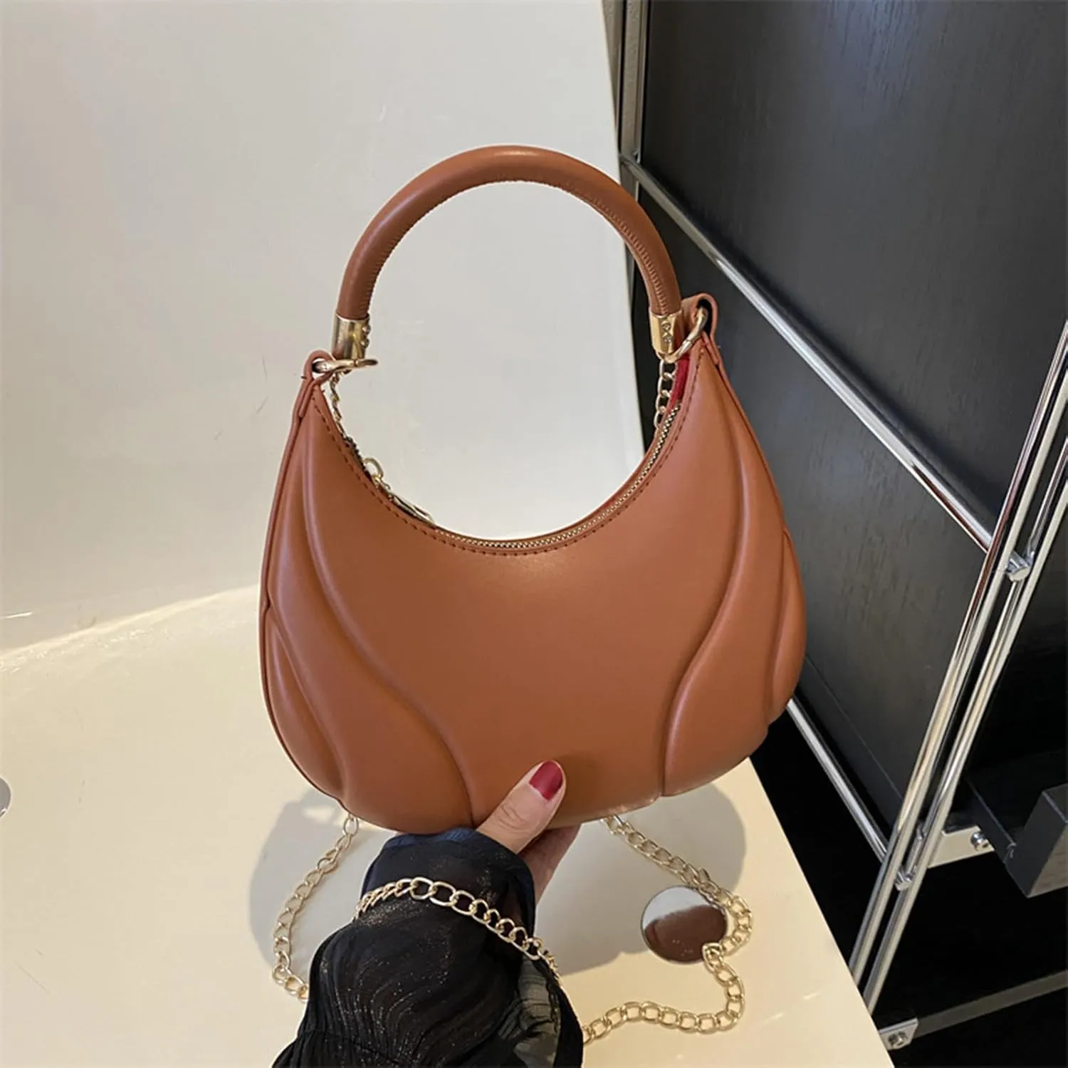 Summer Purses for Women 2025 Crossbody Fabric Nylon Multi Pocket Crossbody Bags Carry on Bag for Airplanes Women(Brown)