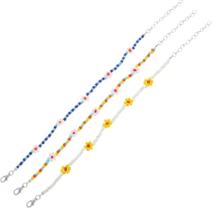 Summer Vacation Essential Boho Flower Anklet Set Durable Elastic Anklets Daisy Occasions