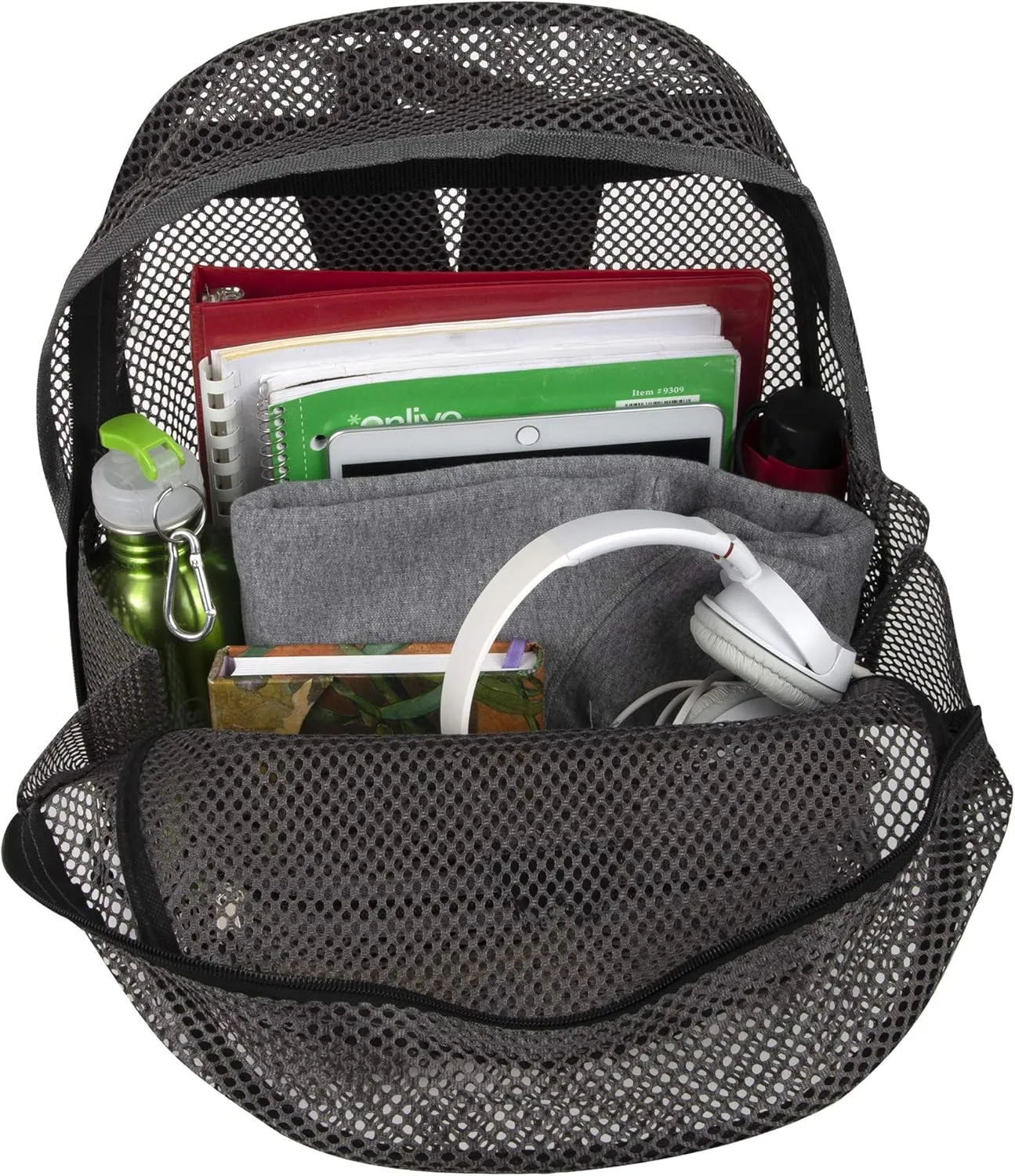Summit Ridge Mesh Backpacks for Kids, Adults, School, Beach, and Travel, Colorful Transparent Mesh Backpacks with Padded Straps Large