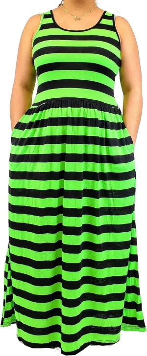 SUMONA Sleeveless Ankle Length Midi Maxi Dress with Pocket for Women