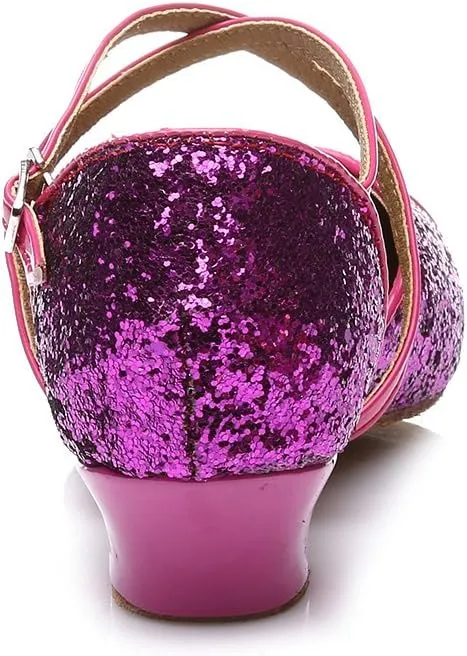 SWDZM Girl Latin/Chacha/Salsa/Performance Dance Shoes Sequin Ballroom Model-208