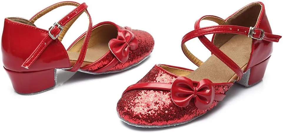 SWDZM Girl Latin/Chacha/Salsa/Performance Dance Shoes Sequin Ballroom Model-208