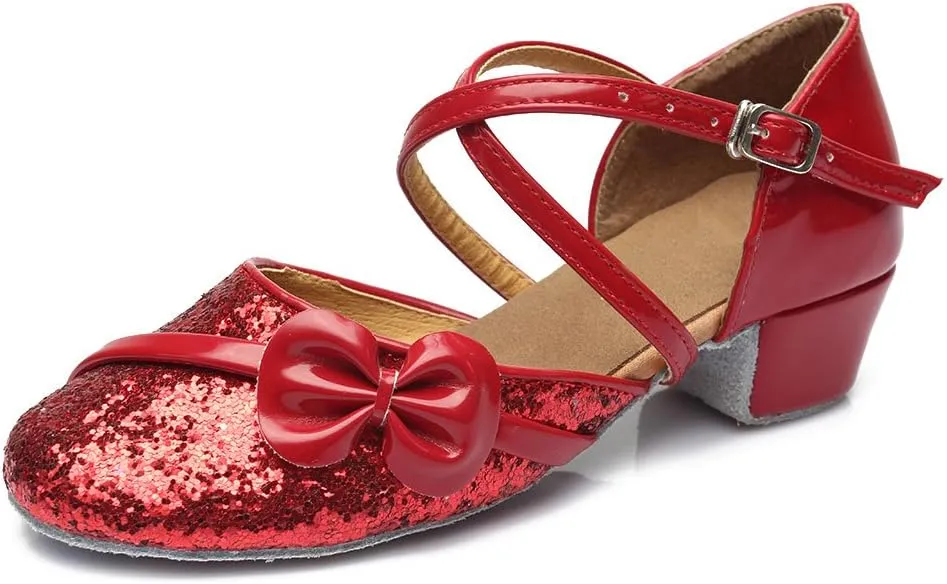 SWDZM Girl Latin/Chacha/Salsa/Performance Dance Shoes Sequin Ballroom Model-208