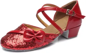 SWDZM Girl Latin/Chacha/Salsa/Performance Dance Shoes Sequin Ballroom Model-208