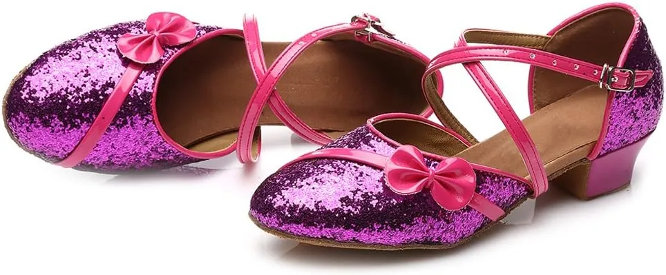 SWDZM Girl Latin/Chacha/Salsa/Performance Dance Shoes Sequin Ballroom Model-208