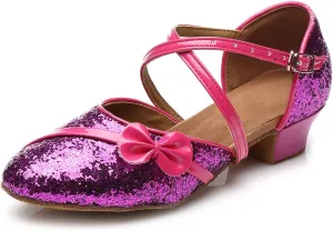 SWDZM Girl Latin/Chacha/Salsa/Performance Dance Shoes Sequin Ballroom Model-208