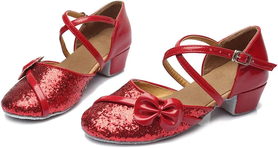 SWDZM Girl Latin/Chacha/Salsa/Performance Dance Shoes Sequin Ballroom Model-208