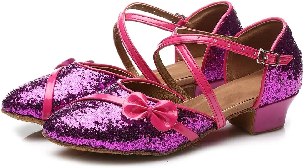 SWDZM Girl Latin/Chacha/Salsa/Performance Dance Shoes Sequin Ballroom Model-208