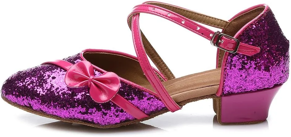 SWDZM Girl Latin/Chacha/Salsa/Performance Dance Shoes Sequin Ballroom Model-208