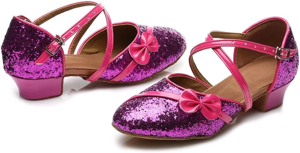 SWDZM Girl Latin/Chacha/Salsa/Performance Dance Shoes Sequin Ballroom Model-208