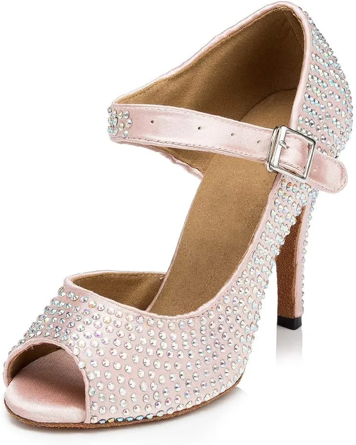 SWDZM Women's Standard Latin/Chacha/Salsa/Rumba Dance Shoes Leather Ballroom Model-YCL126