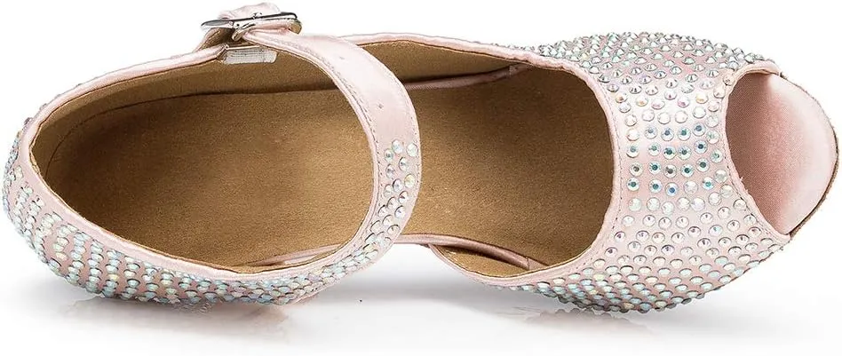 SWDZM Women's Standard Latin/Chacha/Salsa/Rumba Dance Shoes Leather Ballroom Model-YCL126