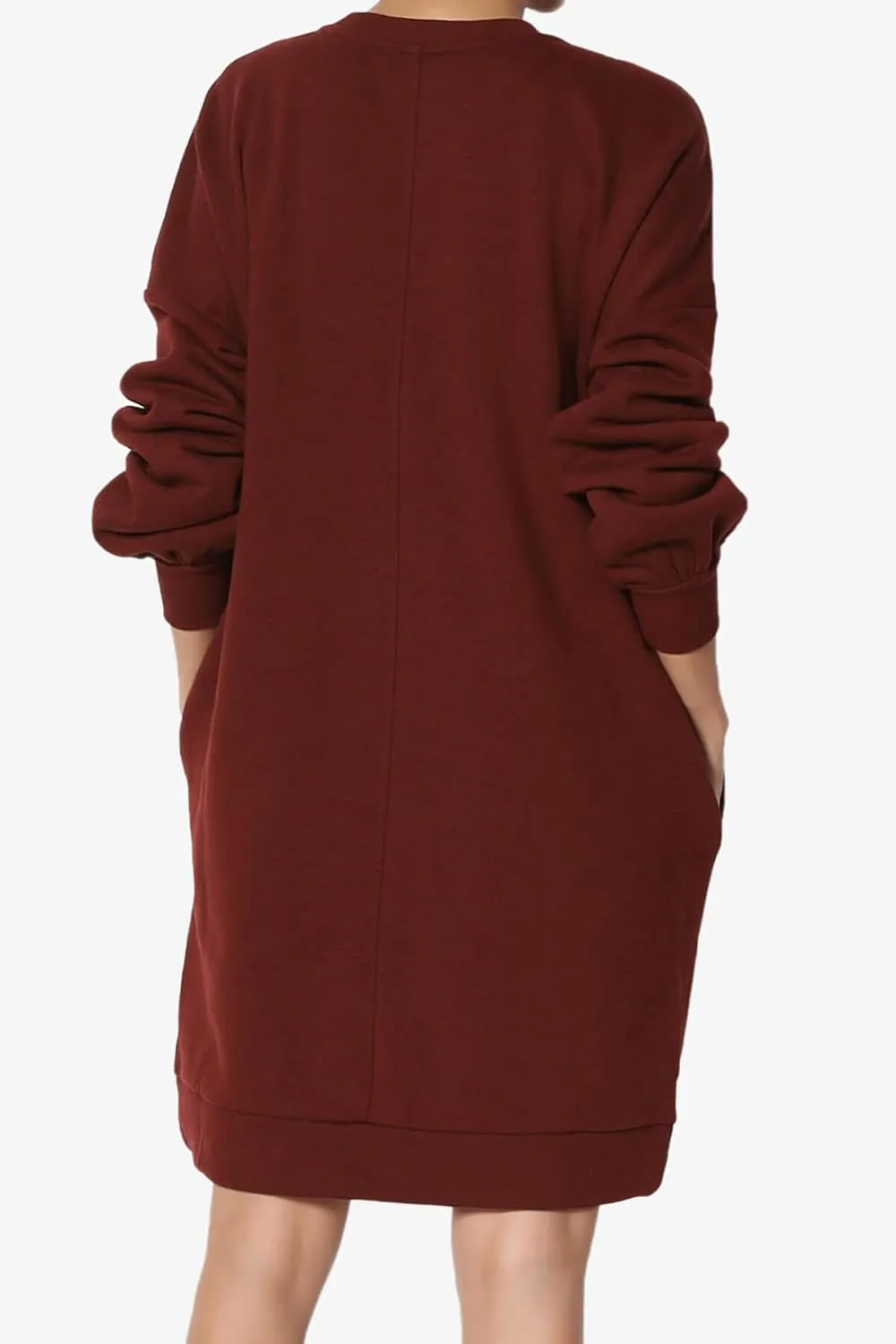 TheMogan Women's S~3X Casual Oversized Fleece Sweatshirts Loose Pullover Tunic Mini Dress