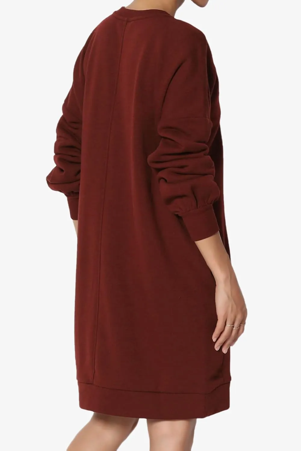 TheMogan Women's S~3X Casual Oversized Fleece Sweatshirts Loose Pullover Tunic Mini Dress