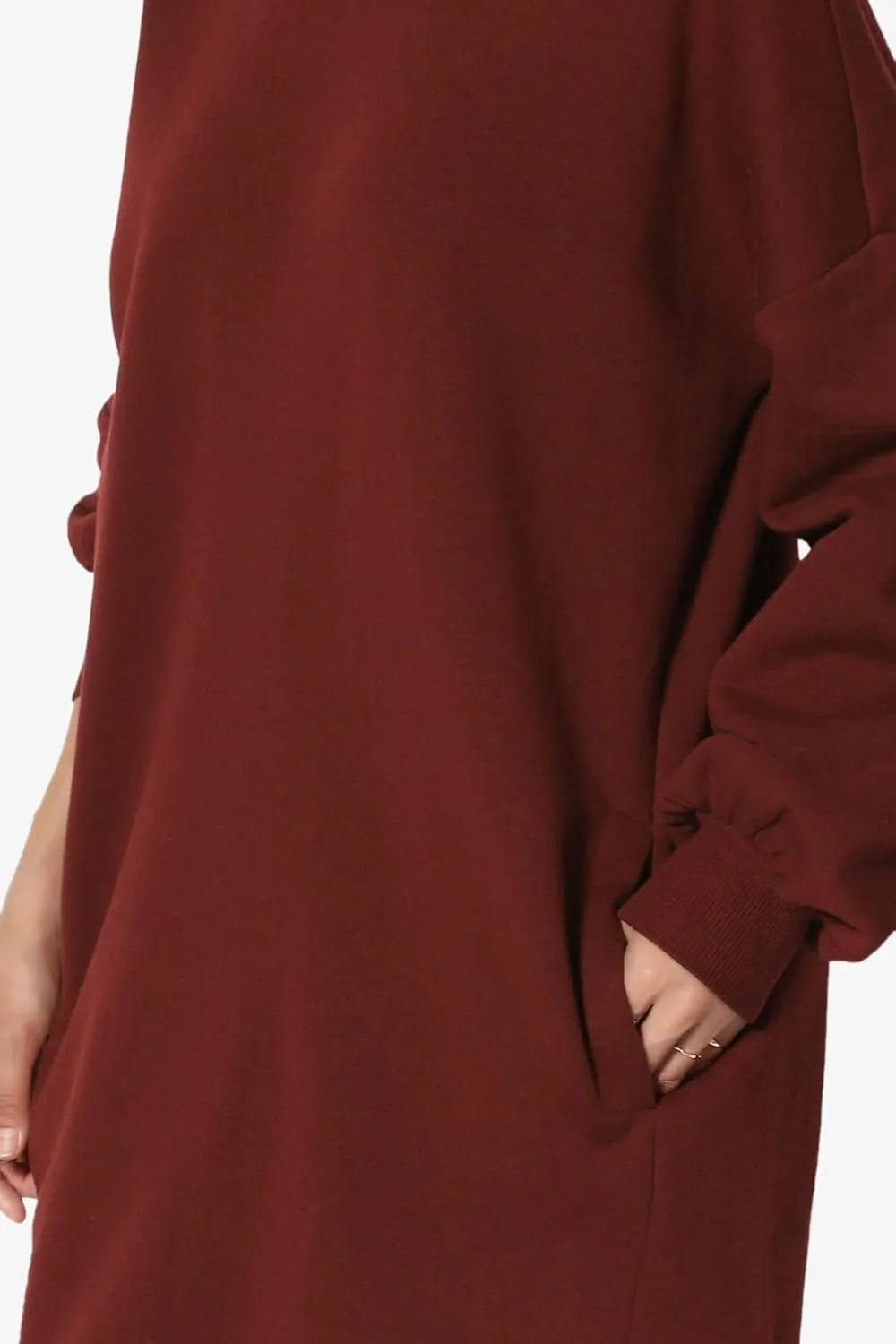 TheMogan Women's S~3X Casual Oversized Fleece Sweatshirts Loose Pullover Tunic Mini Dress